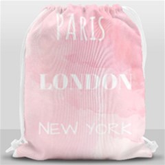 Paris, London, New York Drawstring Bag (large) by Lullaby