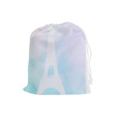 Pastel Eiffel s Tower, Paris Drawstring Pouch (large) by Lullaby