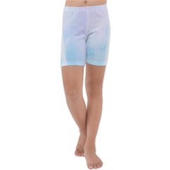 Pastel Eiffel s Tower, Paris Kids  Lightweight Velour Capri Yoga Leggings by Lullaby