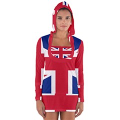 Uk Flag Long Sleeve Hooded T-shirt by FlagGallery