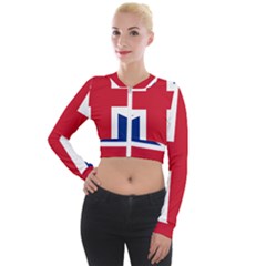 Uk Flag Long Sleeve Cropped Velvet Jacket by FlagGallery