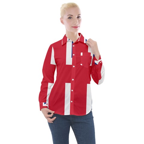 Uk Flag Women s Long Sleeve Pocket Shirt by FlagGallery