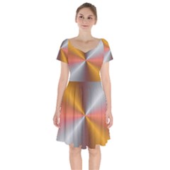Abstract Easy Shining Short Sleeve Bardot Dress by Bajindul