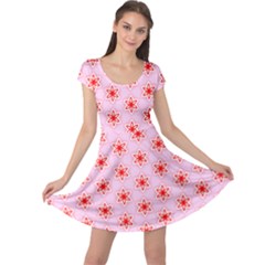 Pattern Texture Cap Sleeve Dress by Mariart