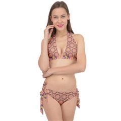 Pattern Decoration Abstract Flower Tie It Up Bikini Set by Simbadda
