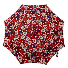 Nicholas Santa Christmas Pattern Hook Handle Umbrellas (medium) by Simbadda