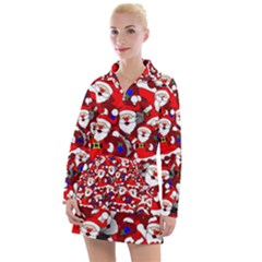 Nicholas Santa Christmas Pattern Women s Long Sleeve Casual Dress by Simbadda