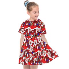 Nicholas Santa Christmas Pattern Kids  Sailor Dress by Simbadda