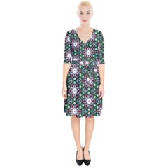 Stained Glass Pattern Church Window Wrap Up Cocktail Dress by Simbadda