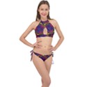 Kaleidoscope Pattern Ornament Cross Front Halter Bikini Set View1