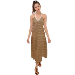 Paper Texture Background Halter Tie Back Dress  by HermanTelo