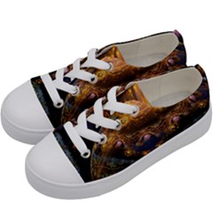 Fractal Cg Computer Graphics Sphere Fractal Art Water Organism Macro Photography Art Space Earth  Kids  Low Top Canvas Sneakers by Vaneshart