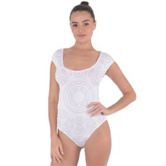 Circle Vector Background Abstract Short Sleeve Leotard  by Bajindul