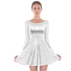 Circle Vector Background Abstract Long Sleeve Skater Dress by Bajindul