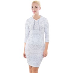 Circle Vector Background Abstract Quarter Sleeve Hood Bodycon Dress by Bajindul