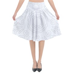 Circle Vector Background Abstract Flared Midi Skirt by Bajindul