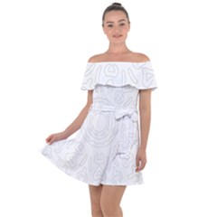 Circle Vector Background Abstract Off Shoulder Velour Dress by Bajindul
