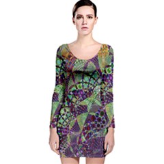 Background Design Art Artwork Long Sleeve Velvet Bodycon Dress by Wegoenart