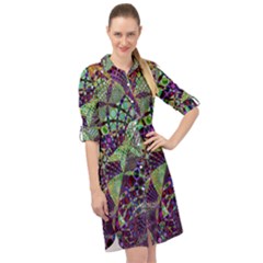 Background Design Art Artwork Long Sleeve Mini Shirt Dress by Wegoenart