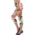 Marble Texture White Pattern Lightweight Velour Capri Leggings  View3