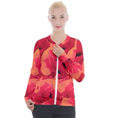 Poppies  Casual Zip Up Jacket by HelgaScand