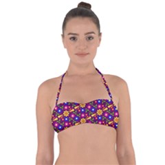 Flowers Patterns Multicolored Vector Halter Bandeau Bikini Top by Vaneshart