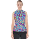 Ripple Motley Colorful Spots Abstract Mock Neck Shell Top View1