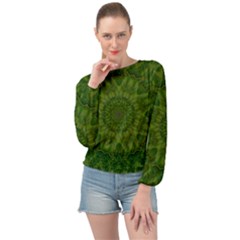 Fauna Nature Ornate Leaf Banded Bottom Chiffon Top by pepitasart