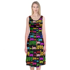 Love 3 Midi Sleeveless Dress by ArtworkByPatrick