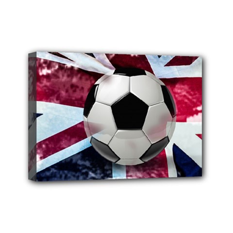 Soccer Ball With Great Britain Flag Mini Canvas 7  X 5  (stretched) by Vaneshart
