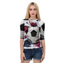Soccer Ball With Great Britain Flag Quarter Sleeve Raglan Tee View1