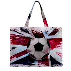 Soccer Ball With Great Britain Flag Zipper Mini Tote Bag by Vaneshart
