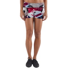 Soccer Ball With Great Britain Flag Yoga Shorts by Vaneshart