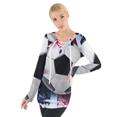 Soccer Ball With Great Britain Flag Tie Up Tee by Vaneshart