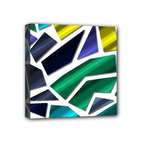 Mosaic Shapes Mini Canvas 4  X 4  (stretched) by Vaneshart