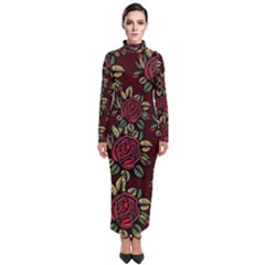 Flower Seamless Tile Background Turtleneck Maxi Dress by Vaneshart