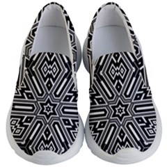 Grid Pattern Backdrop Kids  Lightweight Slip Ons by Vaneshart