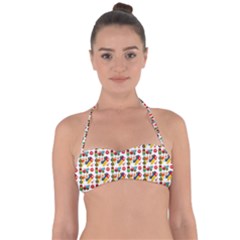 Pattern Patterns Construction Halter Bandeau Bikini Top by Vaneshart