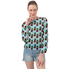 Girl With Green Hair Pattern Banded Bottom Chiffon Top by snowwhitegirl