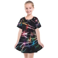 Lights Star Sky Graphic Night Kids  Smock Dress by HermanTelo