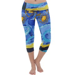 Painting Illustrations Vincent Van Gogh Capri Yoga Leggings by Wegoenart