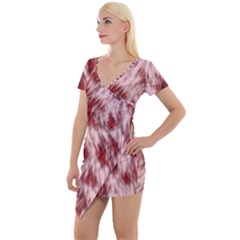 Abstract  Short Sleeve Asymmetric Mini Dress by Sobalvarro