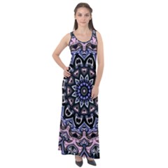 Background Kaleidoscope Abstract Sleeveless Velour Maxi Dress by Wegoenart