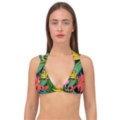 Tropical Greens Double Strap Halter Bikini Top by Sobalvarro