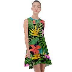 Tropical Greens Frill Swing Dress by Sobalvarro