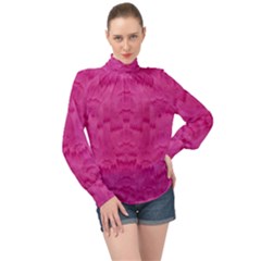 Love To One Color To Love High Neck Long Sleeve Chiffon Top by pepitasart