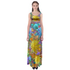 Apo Flower Power Empire Waist Maxi Dress by WolfepawFractals