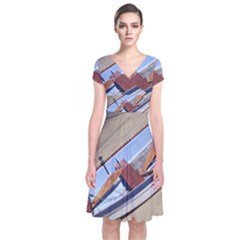 Balboa 1 2 Short Sleeve Front Wrap Dress by bestdesignintheworld