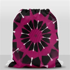 Pink And Black Seamless Pattern Drawstring Bag (small) by Vaneshart
