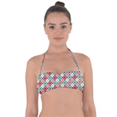 Romboidal Vector Pattern Halter Bandeau Bikini Top by Vaneshart